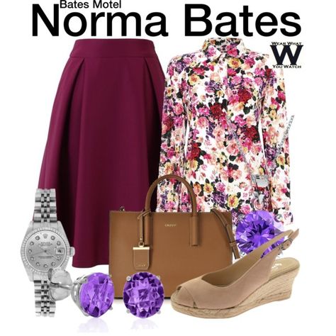 Inspired by Vera Farmiga as Norma Bates on Bates Motel. Bates Hotel, Norma Bates, Vera Farmiga, Bates Motel, Fandom Outfits, Elegant Outfits, Watch Photo, Hotel Style, Street Look