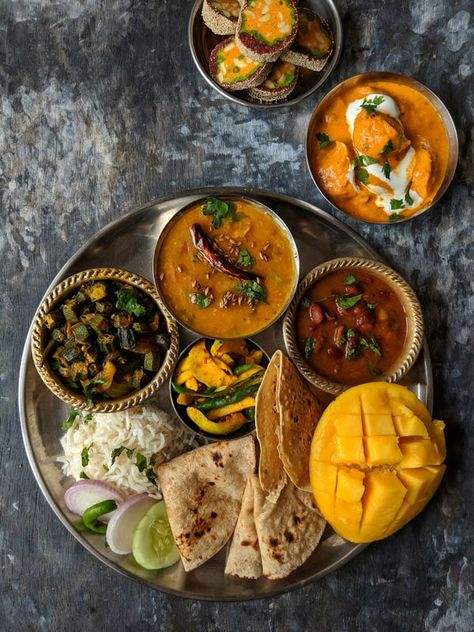 10 Indian Thali Meal Ideas | Indian Food Recipes - Fun FOOD Frolic Fine Dining Food Plating, Indian Food Plating, Meal Ideas Indian, Plating Presentation, Indian Thali, Indian Food Photography, Gourmet Burger, Food Plating Techniques, Plating Techniques