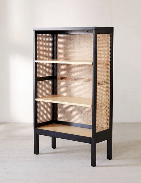 $349 Beautiful Bookshelf, Bookshelf Inspiration, Cool Bookshelves, Small Bookshelf, Cane Furniture, Bookshelves Diy, Container House Design, Rattan Furniture, Flipping Furniture