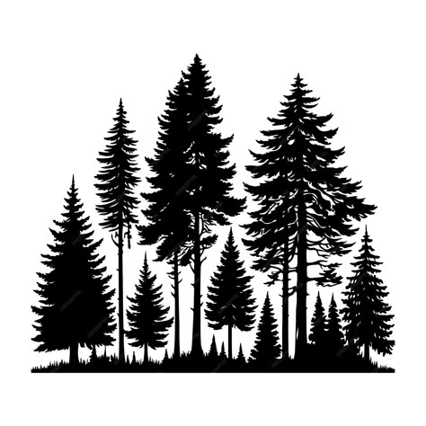 Treeline Silhouette, Disc Golf Dye, Pine Tree Silhouette, Tree Outline, Tree Stencil, Art Examples, Ponderosa Pine, Auction Ideas, Tree Logos