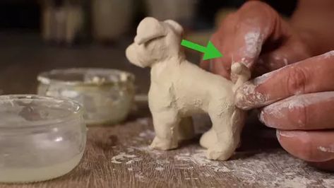 How to Make a Clay Dog: 15 Steps (with Pictures) - wikiHow Clay Dog Sculpture, Dog Clay, Clay Dogs, Clay Art For Kids, Clay Dog, Making Clay, Pottery Animals, Diy Air Dry Clay, Air Dry Clay Projects