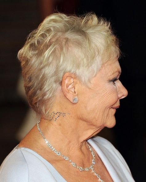 Zoom Shots: Dame Judi Dench ‘Vajazzled’ Her Neck Judy Dench Hair, Judy Dench, Beauty Party, Judi Dench, Best Sunscreens, Fashion Tips For Women, Red Carpet Fashion, Beauty Secrets, Style Icons