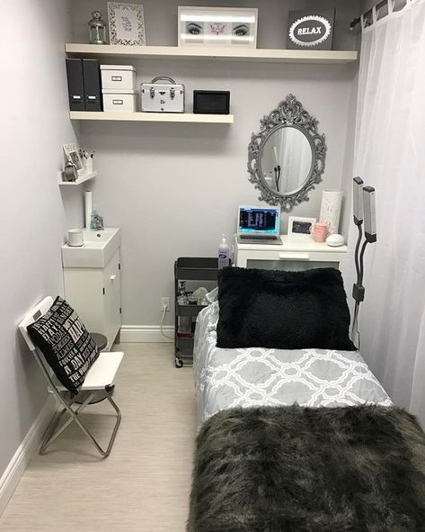 Eyelash Room, Brow Room, Wax Room, Spa Room Ideas, Beauty Room Ideas, Lash Room Ideas, Waxing Room, Eyelash Studio, Facial Room