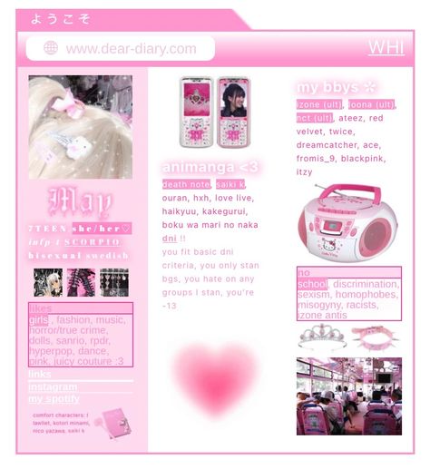 my carrd @luv4nako feel free to use it as inspo but pls don’t copy ♥︎ Kitty Aesthetic Pink, Hello Kitty Aesthetic Pink, Carrd Pics, Y2k Gyaru, Carrd Stuff, Kpop Pink, Whatsapp Theme, Kitty Aesthetic, Mcbling Y2k