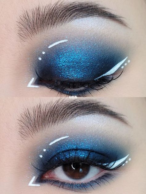 Makeup; eyeshadowlook; makeup inspo; Makeup idea; douyin; cbeauty; natural makeup; eyeshadow; blush; false eyelashes Cyberpunk Makeup Eye, Cyberpunk Nail Art, Cyberpunk Makeup Ideas, Starlight Makeup, Cyberpunk Nails, Unique Eye Makeup, Makeup With Eyeshadow, Cyberpunk Makeup, Applying Eyeshadow