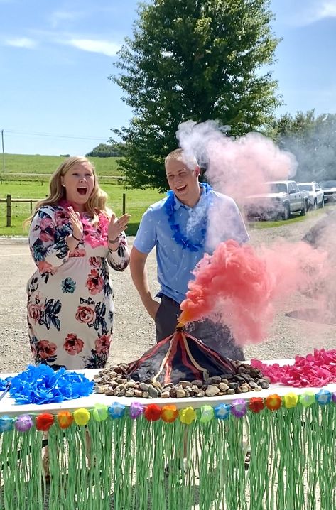 Fun gender reveal idea! Gender Reveal Volcano, Gender Reveal Ideas, Team Pink, Baby Gender Reveal Party, Big Reveal, Expecting Parents, Baby Gender Reveal, Team Blue, Reveal Ideas