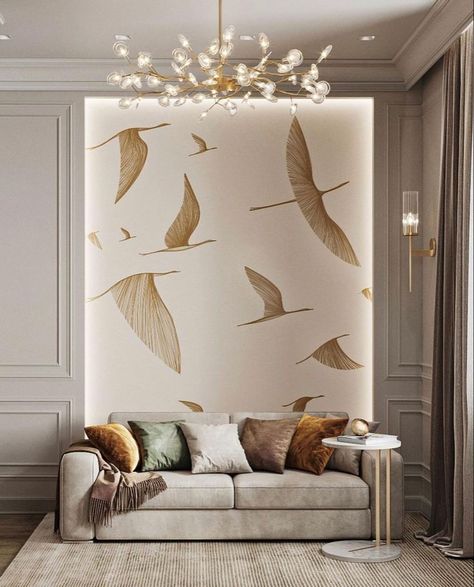 Desain Pantry, Living Room Design Decor, Wallpaper Vintage, Wallpaper Living Room, Room Wallpaper, Decoration Design, Luxury Living Room, Living Design, Living Room Interior