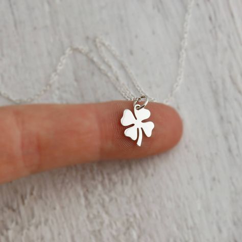 Faster shipping. Better service Simple Charm Necklace, Simple Chain Necklace, Silver Shamrock, Good Luck Charms, Sterling Silver Charm Necklace, Luck Necklace, Women Choker Necklace, Womens Silver Jewelry, Pretty Jewelry Necklaces