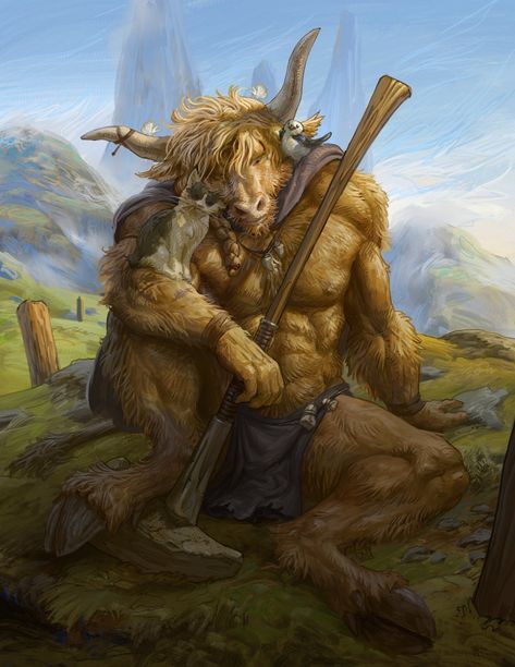 Minotaur Art, Greek Monsters, The Minotaur, Fantasy Races, Dungeons And Dragons Characters, D&d Dungeons And Dragons, Game Character Design, Fantasy Rpg, Dnd Characters