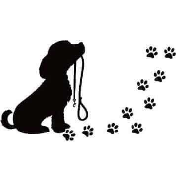 Dog Room Decor, Dog Watercolor Painting, Dog Paw Prints, Animal Footprints, Doggie Daycare, Pet Stickers, Paw Print Stickers, Stickers For Kids, Black And White Dog