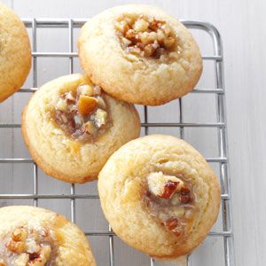 Pecan Pie Thumbprints Recipe from Taste of Home -- shared by Peggy Key of Grant, Alabama Impressive Thanksgiving Desserts, Fall Cookie Recipes, Thumbprint Cookies Recipe, Fall Cookies, Thumbprint Cookies, Spice Cookies, Thanksgiving Desserts, Pecan Pie, Taste Of Home