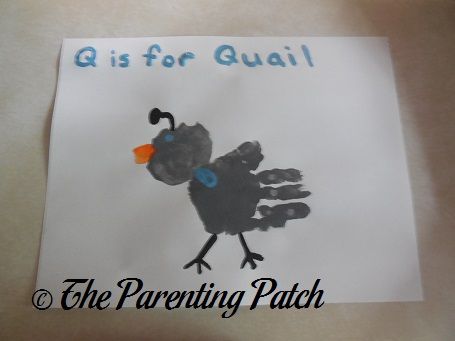 Q is for Quail handprint Craft (the Parenting Patch) Quail Craft, Q Is For Quail, Handprint And Footprint Crafts, Letter Q Crafts, Make A Letter, Preschool Letter Crafts, Abc Crafts, Footprint Crafts, Learning To Read