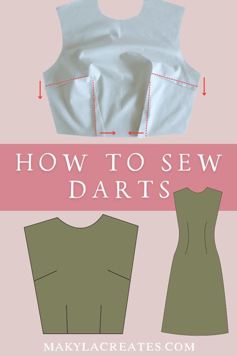 Let’s talk about darts, those scary pointy things that some patterns make you sew. While they may seem intimidating at first, sewing darts is very quick and easy to sew when you know the right technique. In this blog post, I will show you how to easily sew a straight and double-pointed dart. Sewing Darts, Fabric Shears, Chalk Pencil, Easy To Sew, Body Curves, Marking Tools, Out Of Shape, Sewing For Beginners, When You Know