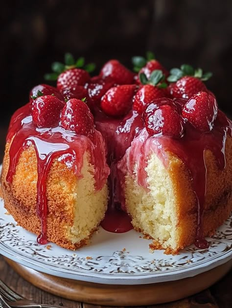 Introduction Indulge in this heavenly Strawberry Cheesecake Pound Cake, a perfect combination of rich, creamy textures and fresh strawberry goodness. Whether you’re serving it for dessert or enjoying it with a cup of coffee, this pound cake will surely impress your taste buds! Why Make This Recipe This Strawberry Cheesecake Pound Cake offers a moist, Everything Bundt Cake Recipes, Pound Cake For Thanksgiving, Ricotta Strawberry Cake, Pineapple Pound Cake Recipe Bundt Pans, Strawberry Cheesecake Bundt Cake, Strawberry Cheesecake Pound Cake Recipe, Shirley Temple Pound Cake, Strawberry Shortcake With Pound Cake, Homemade Pound Cake Recipes From Scratch