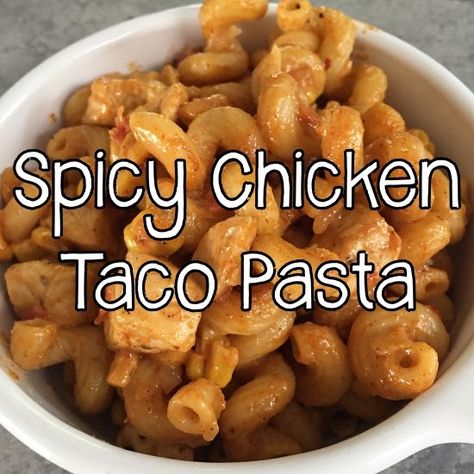 RECIPE: Spicy Chicken Taco Pasta Spicy Taco Pasta, Spicy Chicken Taco, Chicken Taco Pasta, Mexican Pasta Recipes, Seasoned Sour Cream, Spicy Chicken Tacos, Mexican Pasta, Spicy Tacos, Taco Pasta