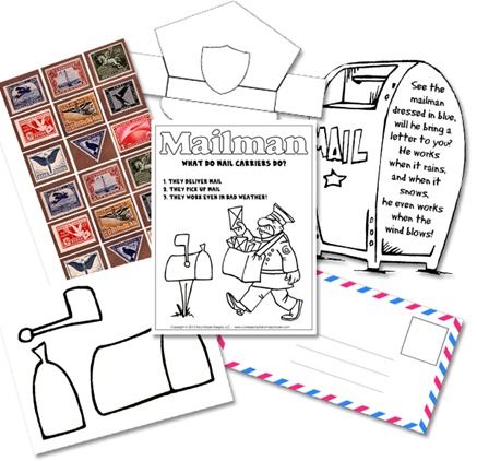 Confessions of a Homeschooler has a fun Kindergarten Mail Carrier Unit - free!  Be sure to check our other featured Free Printables. SUBSCRIBE HERE! Prek Community Helpers, Community Helpers Kindergarten, Communities Unit, Community Helpers Unit, Community Helpers Theme, Community Workers, Community Helpers Preschool, Kindergarten Social Studies, Free Homeschool Printables