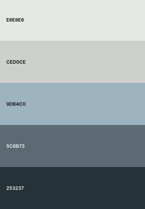 Calming grey and blue color palette Blue Gray Palette Colour Schemes, Cool Blue Grey Color Palette, Blueish Gray Color Palette, Dark Grey Light Blue Color Schemes, Blue Gray Pallete Color, Blue White And Grey Color Palette, Grey Blue Pallete Color, Light Grey And Blue Color Palette, Bluish Grey Color Palette