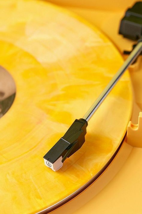 Bluetooth Record Player, Record Player, Mellow Yellow, Turntable, Orange, Yellow, Black, Record Players