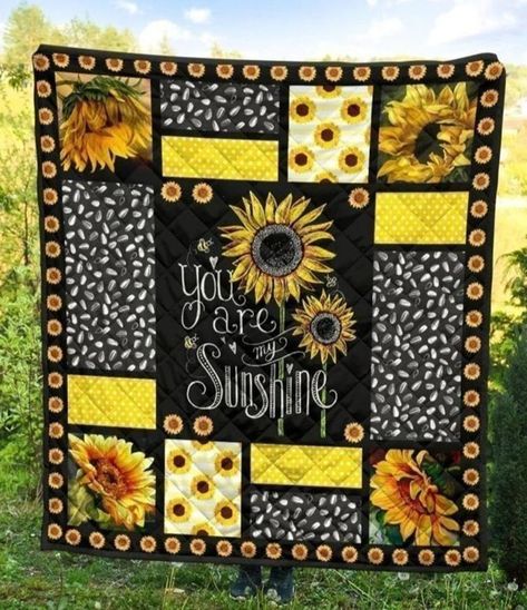 Sunflower Quilt, Charm Pack Quilt Patterns, Turtle Quilt, Panel Quilt Patterns, Charm Pack Quilt, Sunflower Quilts, Farm Quilt, Lap Blanket, Panel Quilts