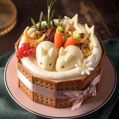 Pretty food, pretty cake, cake ideas, carrot cake, baking ideas, cake inspo, pretty food, cooking, cooking ideas, baking inspo Cake Baking Ideas, Bunny Carrot, 귀여운 음식 그림, Tasty Dinner, Kawaii Cooking, Gateaux Cake, Cute Baking, Pretty Dessert, Cake Inspo