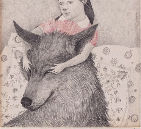 SurLaLune Fairy Tales Blog: From France: Le Petit Chaperon rouge illustrated by Joanna Concejo Red Riding Hood Art, She Wolf, Picture Books Illustration, Fairytale Illustration, Art Et Illustration, Children's Picture Books, A Wolf, Creative Drawing, Little Red Riding Hood