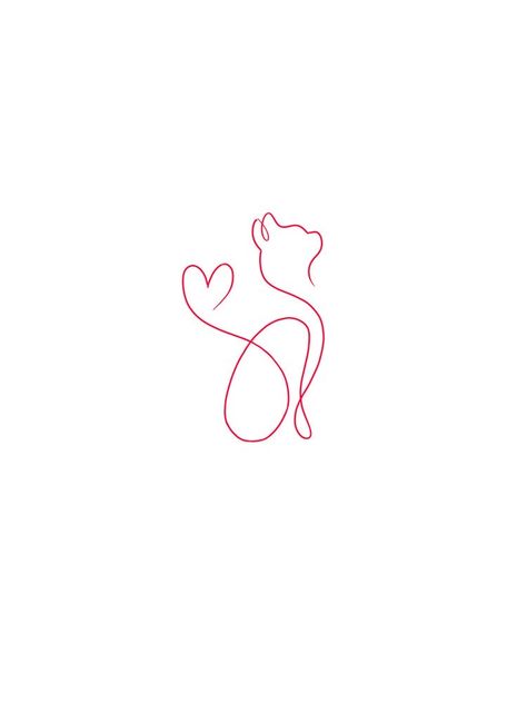 Minimalistic Tatoos Ideas, Cat Flash Tattoo, Cute Cat Tattoos, Cat Tatoos, Minimal Cat Tattoo, Book Magnets, Cat Silhouette Tattoos, Mutterschaft Tattoos, Minimalist Cat Tattoo