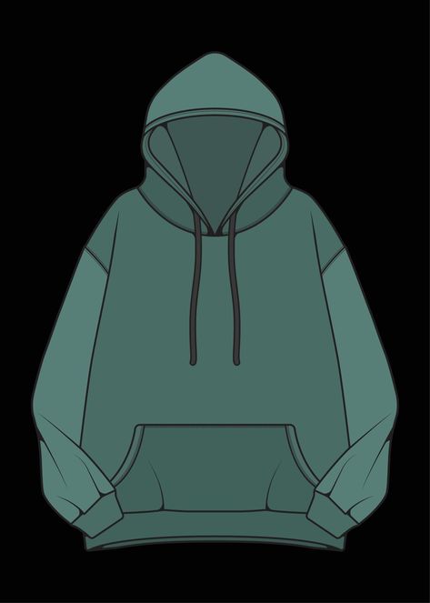 Oversized Hoodie Technical Drawing, Hoodie Design Drawing, Hoodie Technical Drawing, Jjk Shifting, How To Draw Hoodies, Hoodie Reference, Outfit Ideas Drawing, Hoodie Illustration, Clothing Branding Design