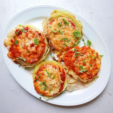 Parmesan cabbage steaks | Recipes | WW USA Parmesan Cabbage, Steaks Recipes, Cabbage Steaks Recipe, Garden Vegetable Soup, Pasta With Meat Sauce, Cabbage Steaks, Meat Pasta, Cheese Spaghetti, Plant Based Dinner