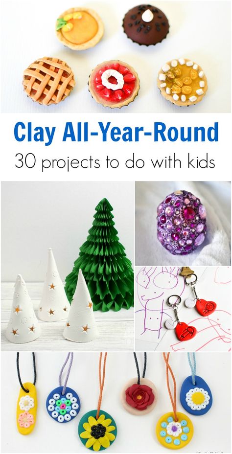 Projects To Do With Kids, Clay For Kids, Polymer Clay Ideas, Clay Art For Kids, Clay Projects For Kids, Clay Crafts For Kids, Fimo Polymer Clay, Hobbies For Kids, Air Dry Clay Projects