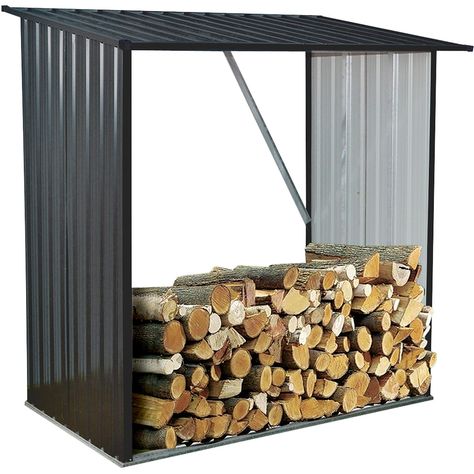 PRICES MAY VARY. Durable and Tough Shed: Made with heavy-duty, rust-resistant and weather-resistant galvanized steel, this sturdy firewood shed is built to withstand rust, rot, UV rays, and corrosion; Ergonomically designed for long-lasting use to enjoy for many years Efficient Wood Shed: The sloped roof design allows for efficient water run off to keep firewood dry; The simplistic design will fit in with any backyard, patio, or garden while providing a convenient and orderly way to store your f Stacked Firewood, Firewood Storage Rack, Firewood Storage Indoor, Firewood Storage Outdoor, Outdoor Firewood Rack, Firewood Racks, Steel Storage Sheds, Lumber Storage, Firewood Shed