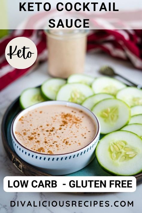 Creamy Keto Cocktail Sauce Keto Cocktail Sauce, Shrimp Cocktails, Cocktail Sauce Recipe, Creamy Cocktails, Sugar Free Ketchup, Keto Sauces, Keto Cocktails, Horseradish Sauce, Cocktail Sauce