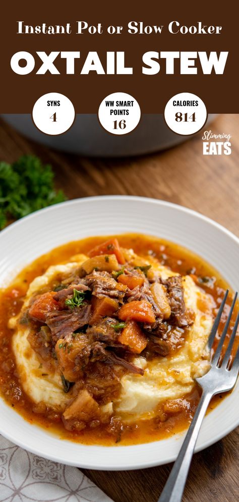 Hearty Oxtail Stew - fall off the bone tender oxtails cooked in a delicious vegetable packed broth that is just pure comfort in a bowl. Gluten Free, Dairy Free, Paleo, Whole30, Weight Watchers and Slimming World friendly Chinese Fakeaway, Warm Soup Recipes, Oxtail Stew, Oxtail Recipes, Dairy Free Paleo, Weekend Cooking, Eat Beef, Sous Vide Cooking, South African Recipes