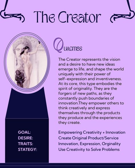 The Creator represents the spirit of Orginality. Artist Archetype, The Creator Archetype, Creator Archetype, Herbal Books, Female Archetypes, Abbott Handerson Thayer, Pallas Athena, Queen Energy, Powerful Branding