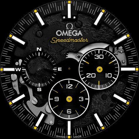 Omega Dark Side of the Moon Omega Apple Watch Face, Apple Smart Watch Wallpaper, Smart Watch Wallpaper, Apple Watch Clock Faces, Apple Smart Watch, Apple Watch Custom Faces, Digital Watch Face, Custom Watch Faces, Moon Watch