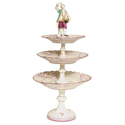 Tiered Dessert Stand, Furniture Dolly, Meissen Porcelain, Porcelain Tableware, Dessert Stand, Vintage Tableware, Serving Piece, Fine Porcelain, Tiered Cake Stand