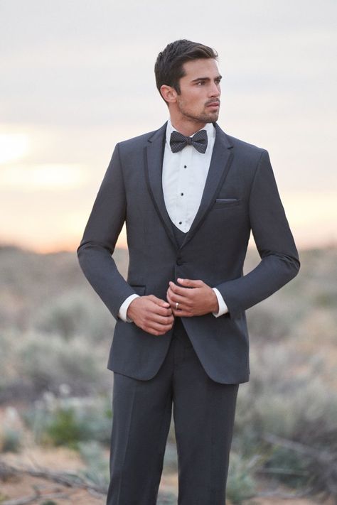 you can never go wrong with this tuxedo! 🖤😎 #InternationalProm #IPAProm #charcoal #tuxedo #tux #suit #vest #bowtie #wedding #weddingguest #weddinginspo #groom #groomsmen #bestman Black Groomsmen Suits, Gray Groomsmen Suits, Allure Men, A Black Wedding, Groomsmen Tuxedos, Grey Tuxedo, Three Piece Suits, Charcoal Gray Suit, Charcoal Suit