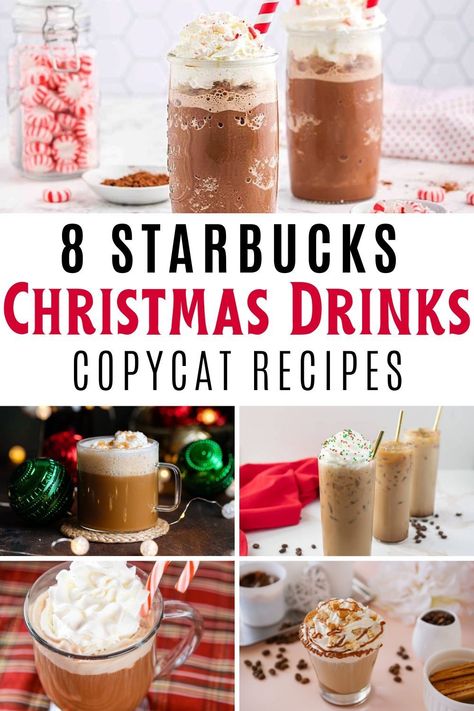 Starbucks Seasonal Drinks Holidays, Holiday Coffee Drinks Christmas, Christmas Espresso Drinks, Christmas Iced Coffee Recipes, Christmas Coffee Drink Recipes, Secret Starbucks Recipes Christmas, Christmas Coffee Recipes At Home, Christmas Coffee Ideas, Christmas Latte Recipes