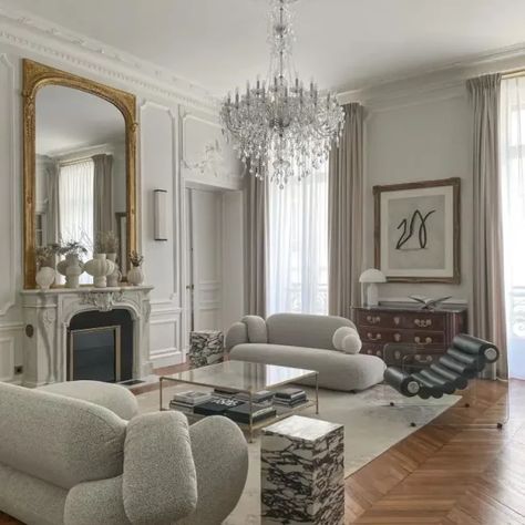 Parisian House, Digital Publication, Gallery Wall Inspiration, Chandelier Decor, Apartment Life, Inspiration Wall, Elegant Homes, House Inspo, Apartment Living