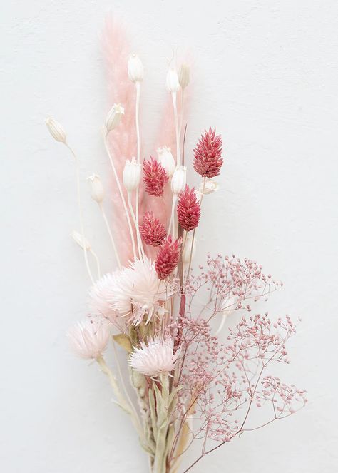 Pink Dried Flower Bouquet, Diy Fall Wedding Bouquets, Mini Home Decor, Sustainable Nursery, Goldenrod Flower, Jewel Orchid, Fall Wedding Diy, Globe Amaranth, Dried Pampas