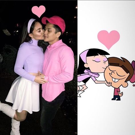 Trixie Tang & Timmy Turner Custom For Couples Halloween, Couple Halloween Costumes Timmy Turner And Trixie, Timmy Fairly Odd Parents, Fairly Off Parents Couple Costume, Cringey Couple Costumes, Halloween Couple Custome, Trixie Fairly Odd Parents Costume, Couple Halloween Costumes Asian And White, Lantern Festival Outfit Fall