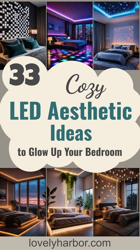 Glow Up Your Bedroom: 33 Chic And Cozy Led Aesthetic Ideas Ambiance Lighting Bedroom, Bedroom Mood Lighting, Mood Lighting Bedroom, Cool Lights For Bedroom, Mood Lighting Living Room, Led Lights Bedroom Aesthetic, Bedroom Led Lights, Led Aesthetic, Led Ideas