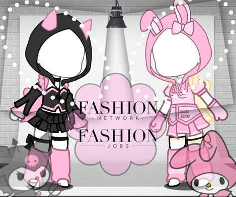 Sanrio Gacha Outfit Ideas, Gacha Club Hello Kitty Outfits, Gacha Kuromi Outfit, My Melody Gacha Club Outfit, Pastel Goth Gacha Club Outfits, Kuromi Outfit, Sanrio Outfits, Cute Iphone Wallpaper Tumblr, Job Clothes