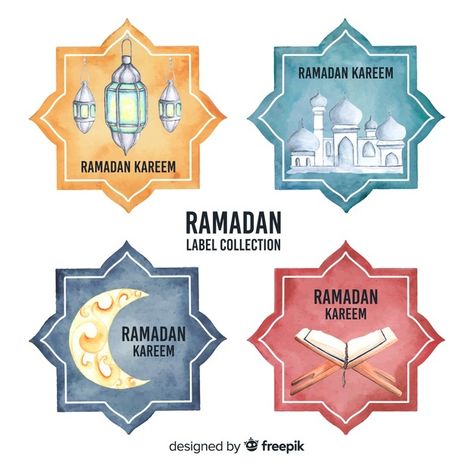 Badge Collection, About Ramadan, Yearbook, Ramadan, Graphic Resources, Vector Free, Building