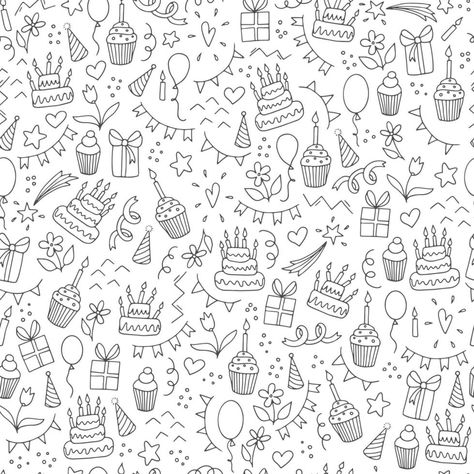 Printable Wrapping Paper Free Patterns, Hand Drawn Wrapping Paper, Birthday Pattern Wallpaper, Gift Wrapper Design Free Printable, Gift Wrapper Design, Paper Quilling Animals, Wrapping Paper Design Pattern, Black And White Scrapbook, Grid Paper Art