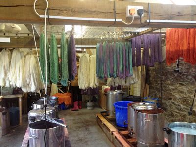 Amanda's Adventures in Wool Land~~Would be so excellent to have a dyeing ROOM!! Wow! Dye Lab, Dye Studio, Craft Shed, Art Studio Design, Crochet Blanket Designs, Spinning Fiber, Crochet Blog, Yarn Store, Eco Printing