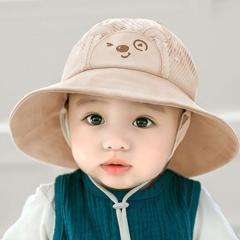 Baby/ Toddler's Dog Applique Mesh Bucket Hat Dog Applique, Suede Cardigan, Fisherman Hat, Baby Outfits Newborn, Matching Family Outfits, Ear Headbands, Mother And Baby, Pink Beige, Latest Fashion For Women