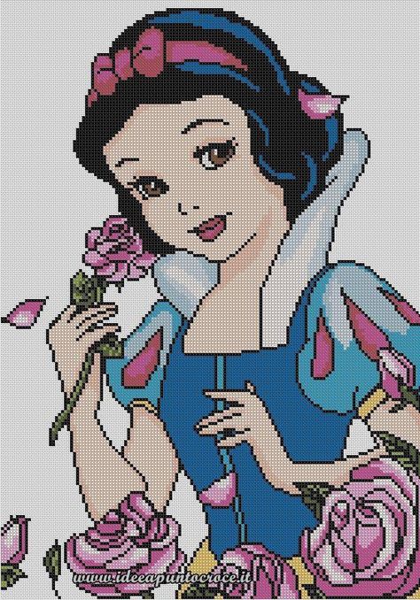 Cross Stitch Patterns Free Disney, فن النسيج, Disney Cross Stitch Patterns, Cross Stitch Fonts, Sette Nani, Disney Cross Stitch, Pola Kristik, Cross Stitch Needles, Beaded Cross Stitch