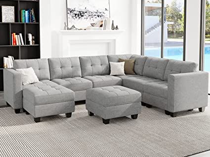 Love this Great find for a nice change to a home or a new home Storage Seat, U Shaped Sectional Sofa, Couch With Chaise, Sofa With Storage, Grey Sectional, U Shaped Sofa, Sectional Sleeper Sofa, U Shaped Sectional, Sectional Sofa Couch