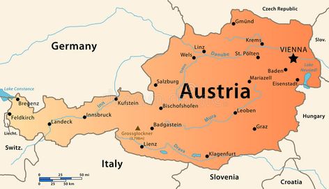 Austria map. Illustration of the map of Austria. Featuring main cities, rivers a , #Aff, #Illustration, #Featuring, #Austria, #map, #main #ad Austria Map Illustration, Map Of Austria, Austria Cities, Austria Map, Feldkirch, Innsbruck Austria, Map Illustration, European Cities, Austria Travel