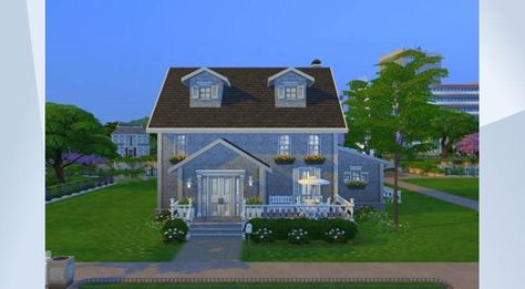 Check out this lot in The Sims 4 Gallery! - This big base game only house is perfect for a large family. With spacious rooms and a big backyard anyone can live here. It even has a ground floor for grandparents. It fits perfectly in Newcrest or Willow Creek and if placed on a big enough lot, there's more than enough space to grow the family even more. | Watch the speed build video here: https://bit.ly/2WCtKGx | #basegame #bg #basegameonly #familyhome #familyhouse #newcrest #willowcreek #legacy Sims 4 Base Game Park, Sims 4 Houses Base Game Gallery, Sims 4 Lots Base Game, Sims 4 Art Gallery Lot, Sims 4 Gallery Lots Base Game, Sims 4 Gallery, Big Backyard, Willow Creek, Large Family